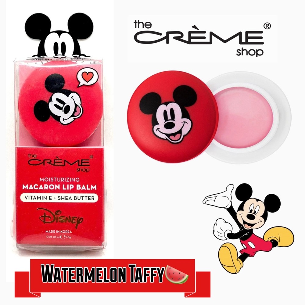 Watermelon Taffy 🍉 • The Crème Shop x Disney Macaron Lip Balm Mickey Mouse • NEW